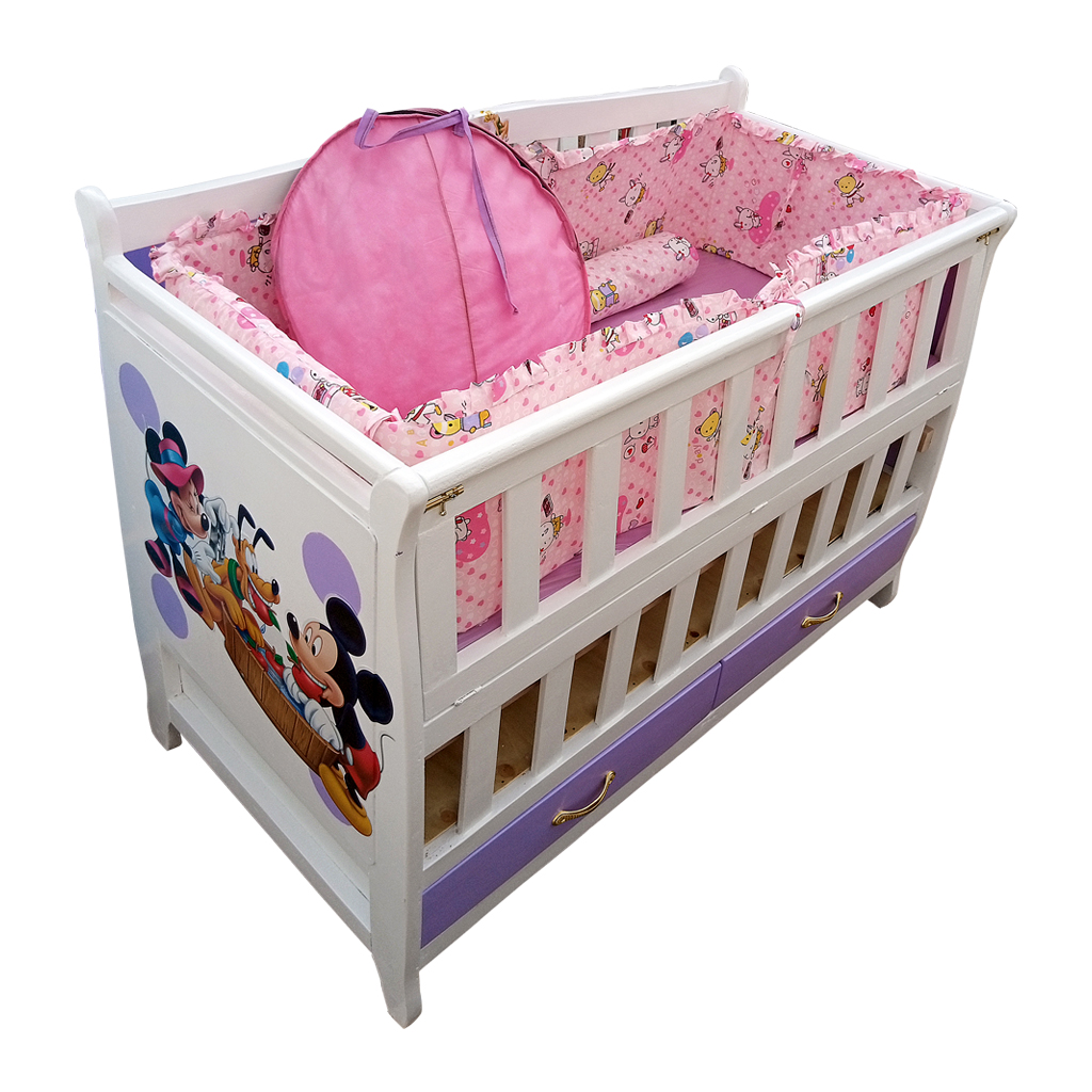 Buy Purple Mickey Babycot + Bumpers + Net Baby Cot Kenya