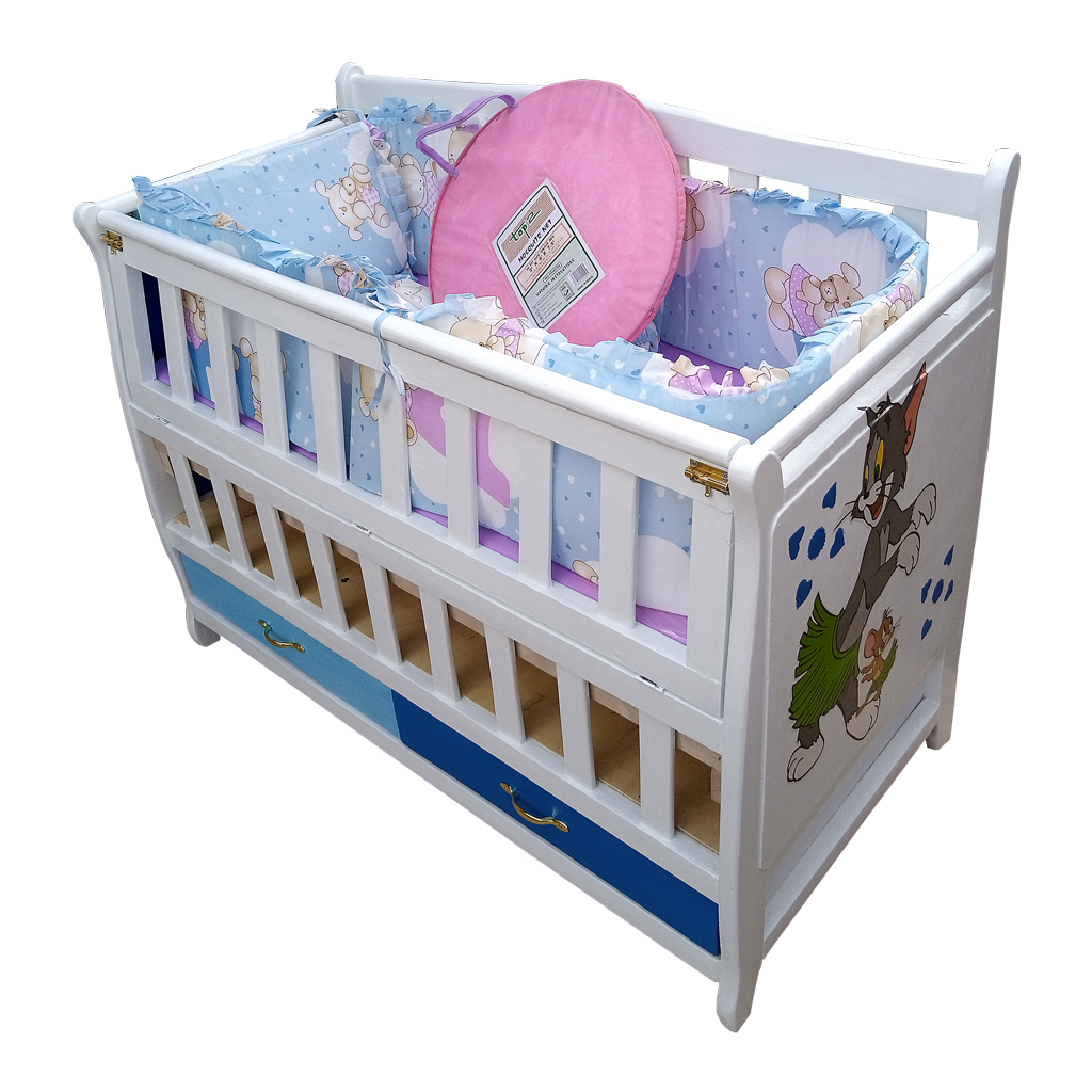Buy Blue Tom & Jerry Babycot + Bumper + Net Baby Cot Kenya